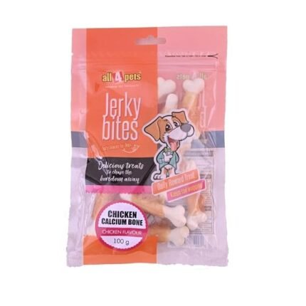 All4pets Jerky Bites-Chicken Calcium Bone 100gm (Pack Of 3x100gm)