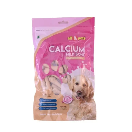 All4Pets Calcium Milk Bone-For Puppies & Old Over 4 Months 30Pcs(300gm) (Pack Of 2x30Pcs/300gm)