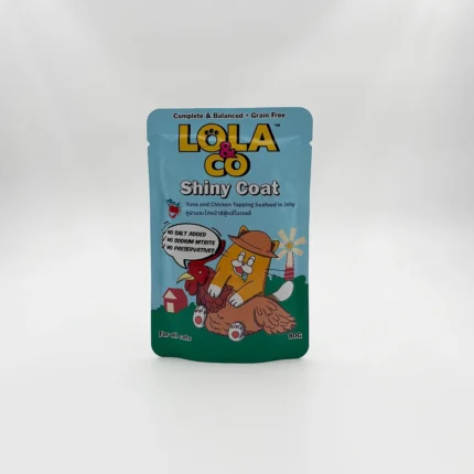 Lola & Co Shiny Coat Jelly Cat Food - Tuna and Chicken Topping Seafood 80gm (Pack of 12x80gm)